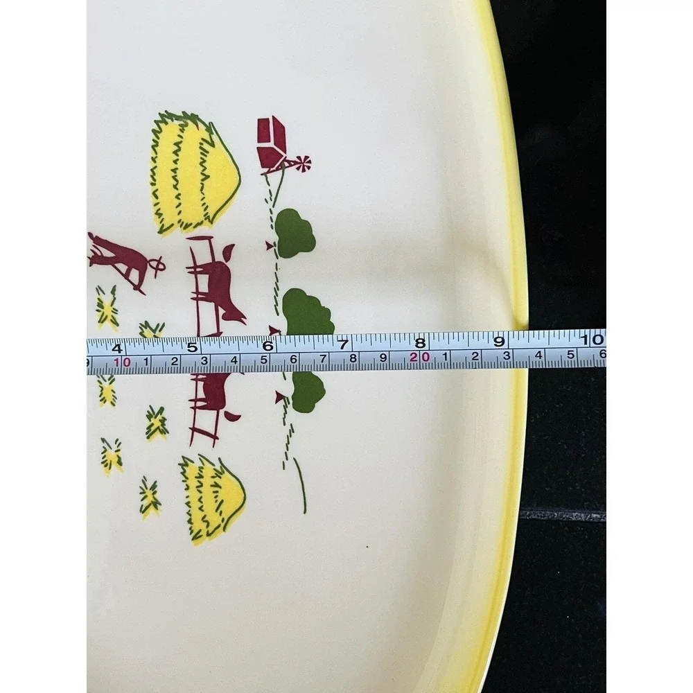 Vintage Brock Of California Serving Platter Farmhouse Yellow Tray‎ Hay Donkey